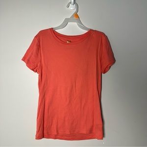 EUC Womens Anne Klein Sport PS Petite Small S Melon Peach Pink Short Slve Shirt